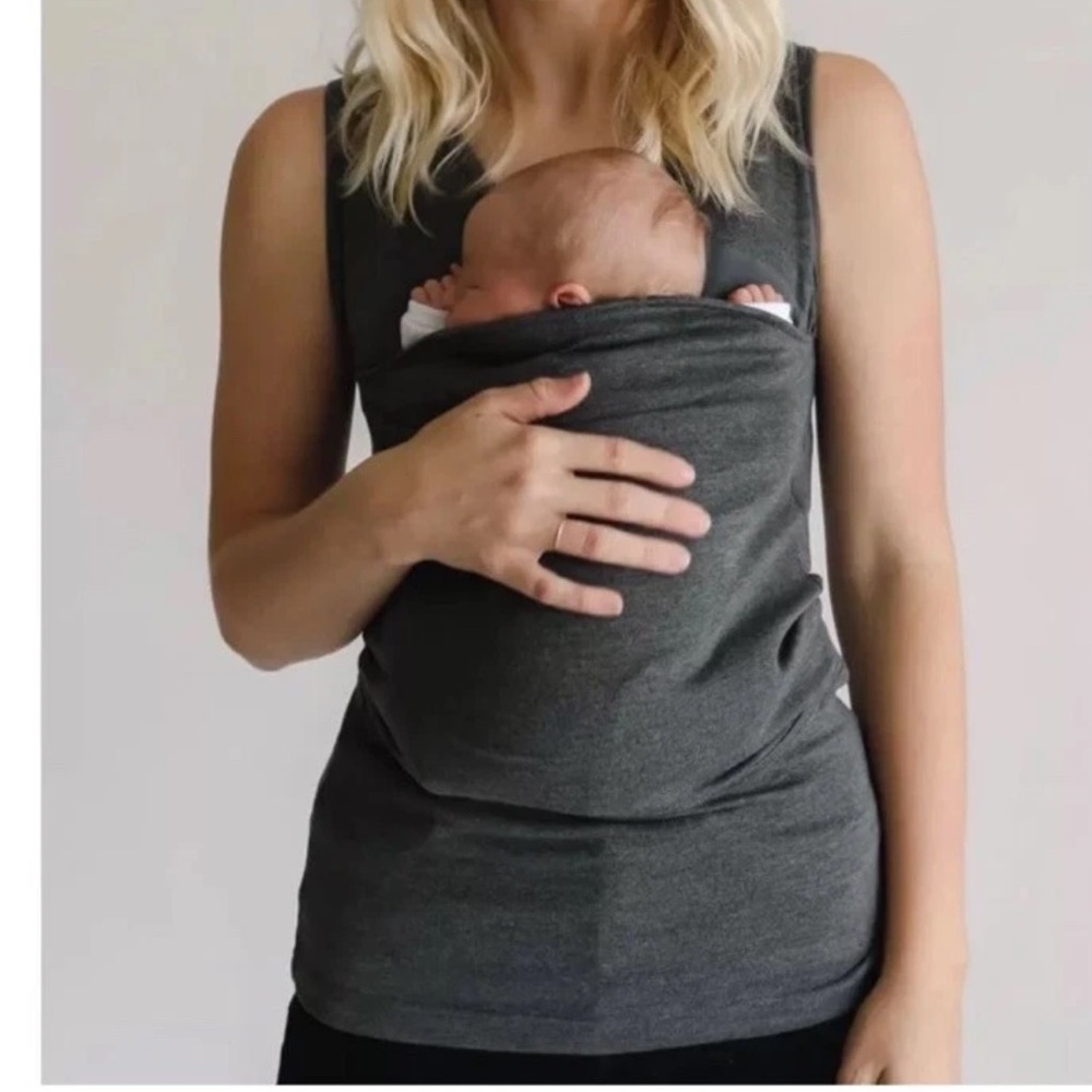 Stretch Maternity Babywear Tank Top in Charcoal